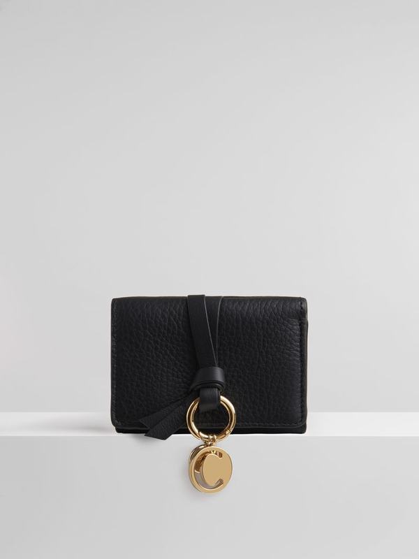 Chloé Carteras Mujer Alphabet Negras Calfskin FHTR03192